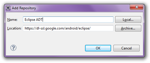 Eclipse ADT add site