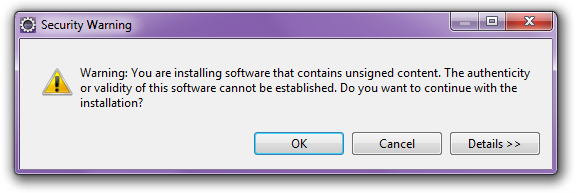 Eclipse ADT warning unsigned content