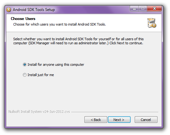 Android SDK choose users