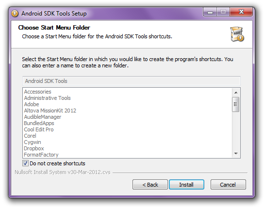 Android SDK shortcuts
